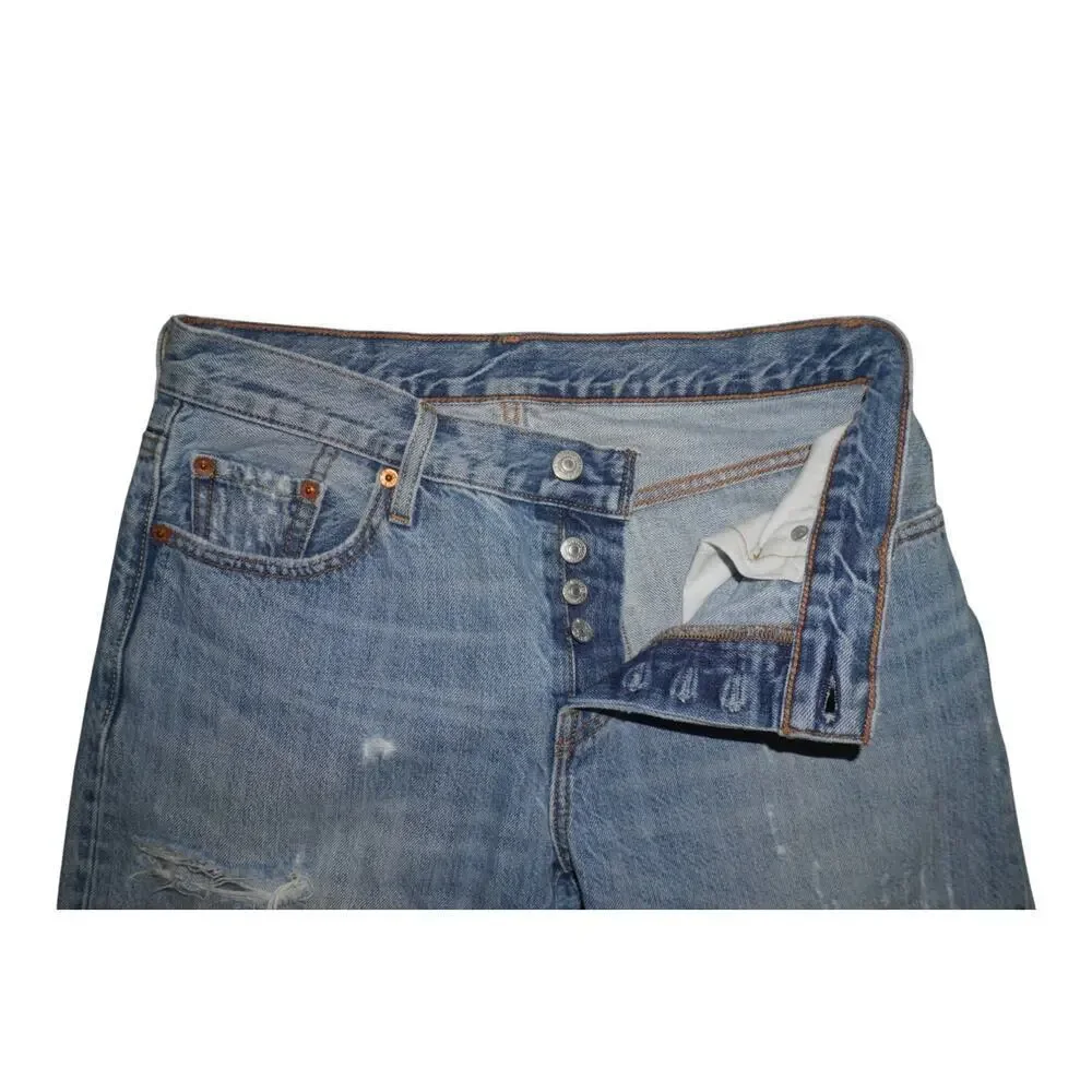 Levi’s 501 CT Customized & Tapered Distressed Jeans W25 L32 Light Wash